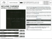 Mylène Farmer Appelle mon numéro Bon de précommande France