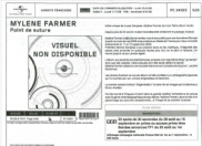 Mylène Farmer Point de Suture Bon de précommande Vinyle