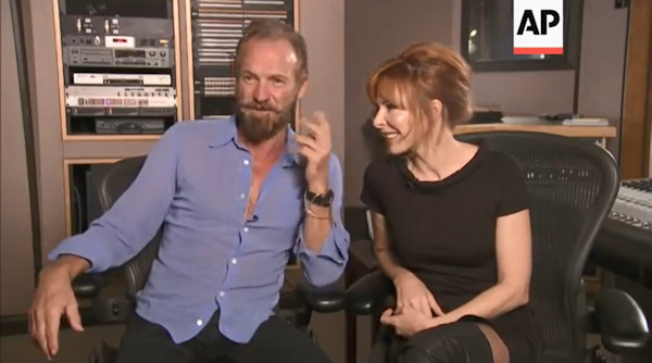 Sting et Mylène Farmer en interview aux Etats-Unis en septembre 2015