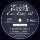 Mylène Farmer Fuck them all Maxi Vinyle Promo France