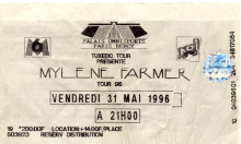 Mylène Farmer Merchandising Tour 1996 Ticket