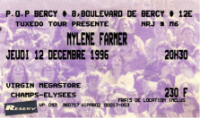 Mylène Farmer Merchandising Tour 1996 Ticket