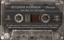 Mylène Farmer Les mots Cassette Thailande