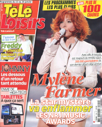 Mylène Farmer Presse Télé Loisirs Programmes du 22 au 28 janvier 2011