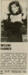 Mylène Farmer Le quotidien de Paris 08 octobre 1986