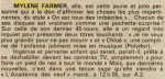 Mylène Farmer Nice Matin 11 janvier 1986