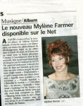 Mylène Farmer Le Parisien 20 août 2008