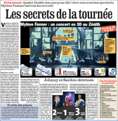 Mylène Farmer Tour 2009 Presse La Dépêche du midi 12 mai 2009