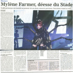 Mylène Farmer Presse Le Journal du Dimanche 12 septembre 2009