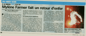 Mylène Farmer Presse Nice Matin 03 mai 2009