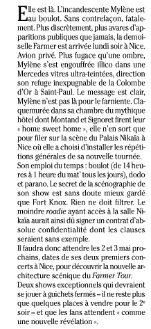 Mylène Farmer Nice Matin 25 avril 2009