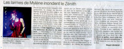 Mylène Farmer Tour 2009 Presse Ouest France 25 mai 2009