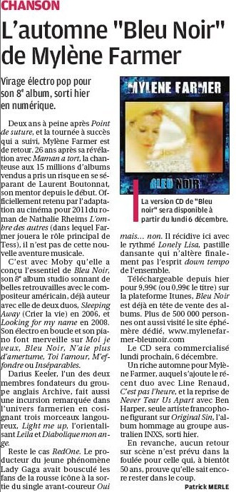 Mylène Farmer Presse La Provence 30 novembre 2010